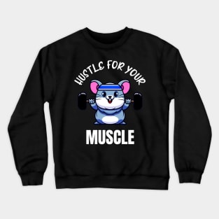 Funny Workout Mouse Weight Training Bodybuilder Crewneck Sweatshirt